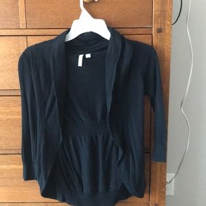 3/4 length sleeve black cardigan